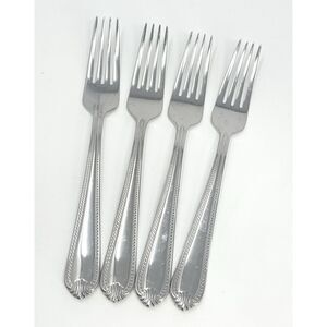 Lenox BEAD Stainless 18/10 Glossy Dinner Place Fork 8 1/8” Set Of 4 Replacement